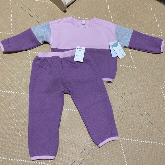 PL Baby By Petit Lem Quilted Colorblock Jogger Set - Picture 5 of 7